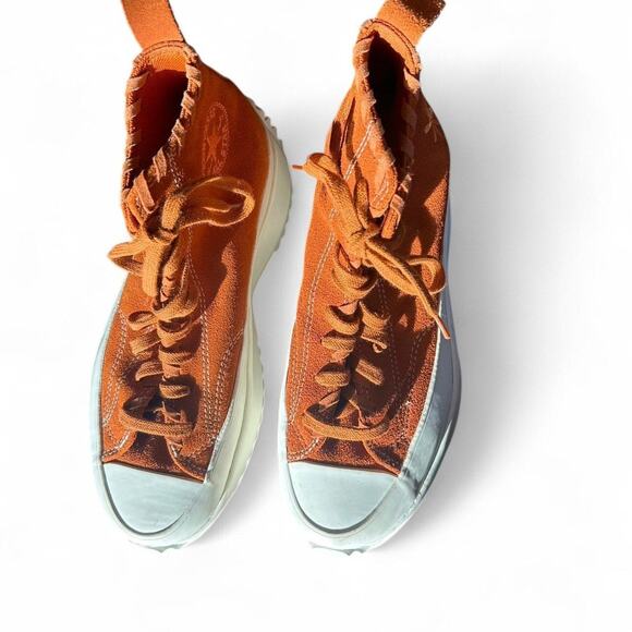 Converse Run Star Hike Orange White Platform Sneakers - Chunky Sole Trainers - Picture 5 of 7
